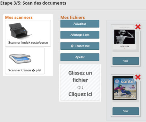 Scan des documents
